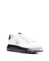 Baskets basses en cuir imprimées blanches Karl Lagerfeld