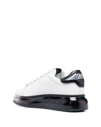 Baskets basses en cuir imprimées blanches Karl Lagerfeld