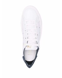 Baskets basses en cuir imprimées blanches Hide&Jack