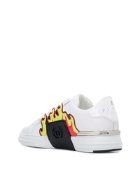 Baskets basses en cuir imprimées blanches Philipp Plein