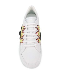 Baskets basses en cuir imprimées blanches Philipp Plein