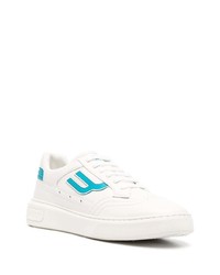 Baskets basses en cuir imprimées blanches Bally