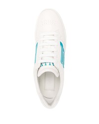 Baskets basses en cuir imprimées blanches Bally