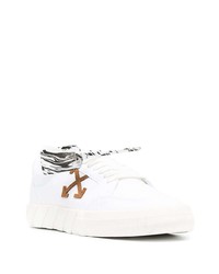 Baskets basses en cuir imprimées blanches Off-White