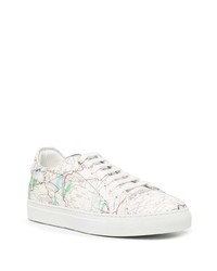 Baskets basses en cuir imprimées blanches Paul Smith