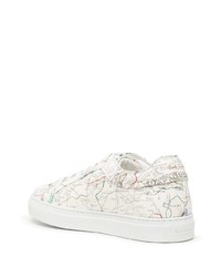 Baskets basses en cuir imprimées blanches Paul Smith