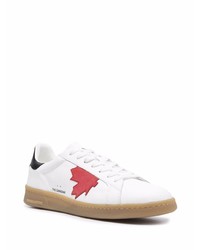 Baskets basses en cuir imprimées blanches DSQUARED2