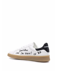 Baskets basses en cuir imprimées blanches DSQUARED2