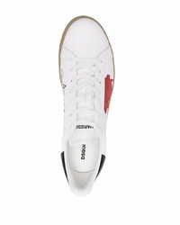 Baskets basses en cuir imprimées blanches DSQUARED2