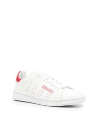 Baskets basses en cuir imprimées blanches DSQUARED2