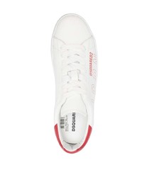 Baskets basses en cuir imprimées blanches DSQUARED2