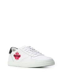 Baskets basses en cuir imprimées blanches DSQUARED2