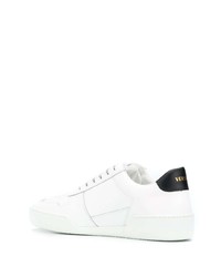 Baskets basses en cuir imprimées blanches Versace