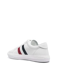 Baskets basses en cuir imprimées blanches Moncler