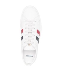 Baskets basses en cuir imprimées blanches Moncler