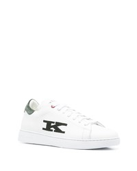 Baskets basses en cuir imprimées blanches Kiton