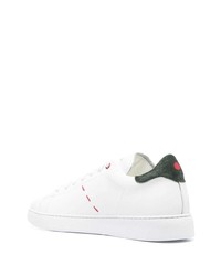 Baskets basses en cuir imprimées blanches Kiton