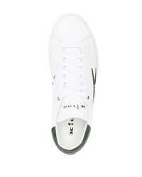 Baskets basses en cuir imprimées blanches Kiton