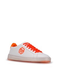 Baskets basses en cuir imprimées blanches Philipp Plein