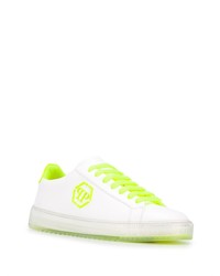 Baskets basses en cuir imprimées blanches Philipp Plein