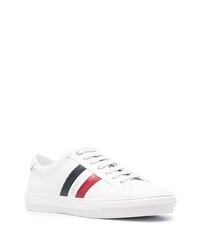 Baskets basses en cuir imprimées blanches Moncler