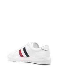 Baskets basses en cuir imprimées blanches Moncler