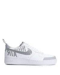 Baskets basses en cuir imprimées blanches Nike