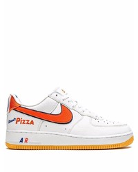 Baskets basses en cuir imprimées blanches Nike