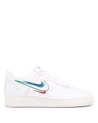 Baskets basses en cuir imprimées blanches Nike