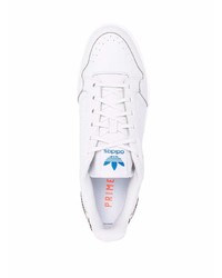 Baskets basses en cuir imprimées blanches adidas