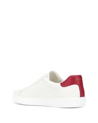 Baskets basses en cuir imprimées blanches Gucci