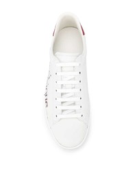 Baskets basses en cuir imprimées blanches Gucci