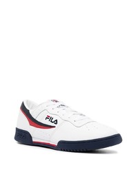 Baskets basses en cuir imprimées blanches Fila