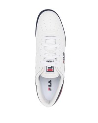 Baskets basses en cuir imprimées blanches Fila