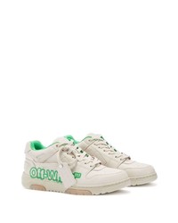 Baskets basses en cuir imprimées blanches Off-White