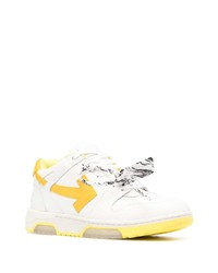 Baskets basses en cuir imprimées blanches Off-White