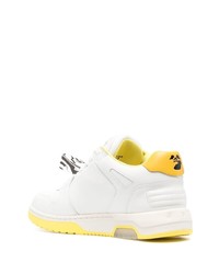 Baskets basses en cuir imprimées blanches Off-White