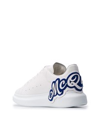 Baskets basses en cuir imprimées blanches Alexander McQueen