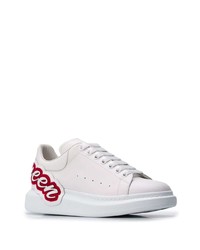 Baskets basses en cuir imprimées blanches Alexander McQueen