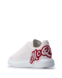 Baskets basses en cuir imprimées blanches Alexander McQueen