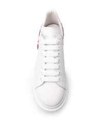 Baskets basses en cuir imprimées blanches Alexander McQueen