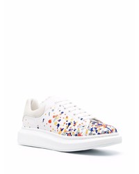 Baskets basses en cuir imprimées blanches Alexander McQueen