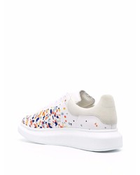 Baskets basses en cuir imprimées blanches Alexander McQueen