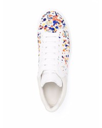 Baskets basses en cuir imprimées blanches Alexander McQueen