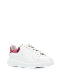 Baskets basses en cuir imprimées blanches Alexander McQueen