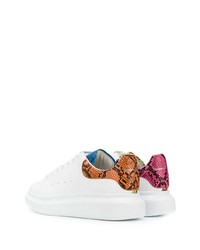 Baskets basses en cuir imprimées blanches Alexander McQueen