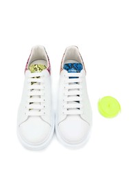 Baskets basses en cuir imprimées blanches Alexander McQueen