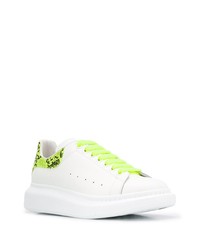 Baskets basses en cuir imprimées blanches Alexander McQueen