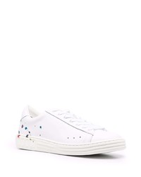 Baskets basses en cuir imprimées blanches MSGM