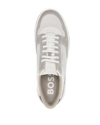 Baskets basses en cuir imprimées blanches BOSS